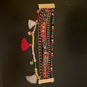 Colorful bangle threaded bracelet